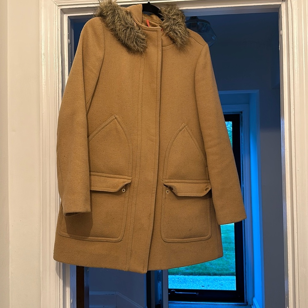 J. Crew Parka with Fur Hood | Size 6 | Tan / Camel